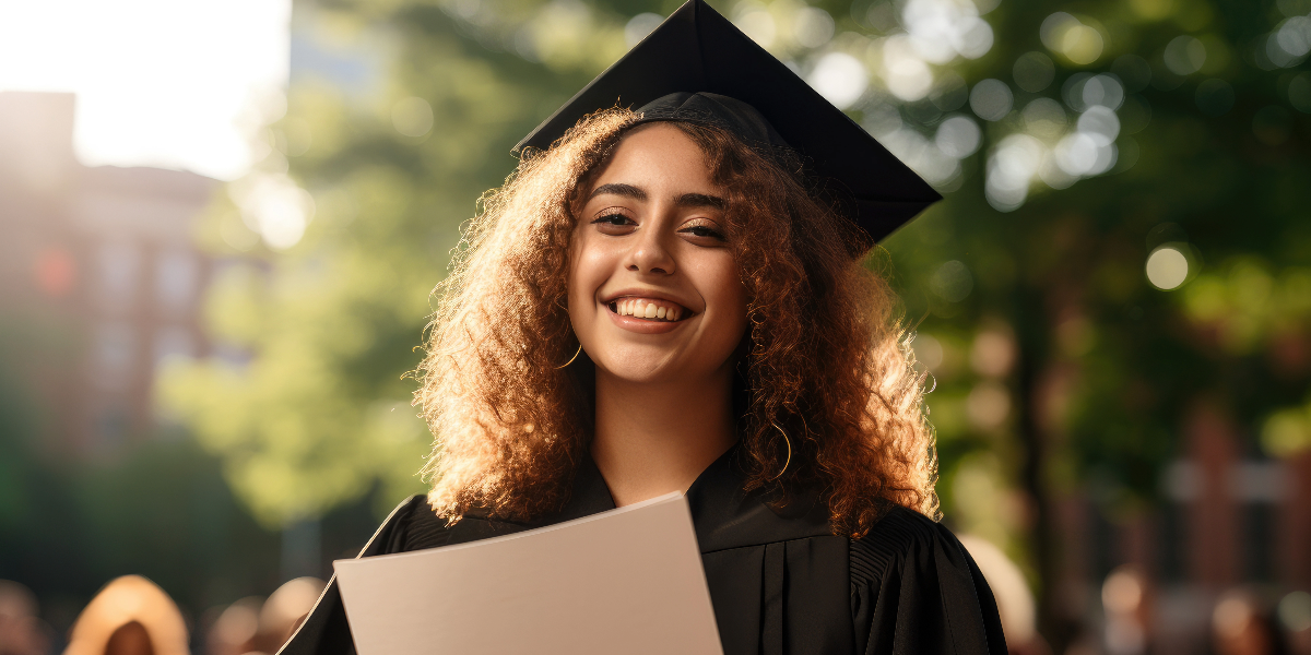 Women in college graduation regailia