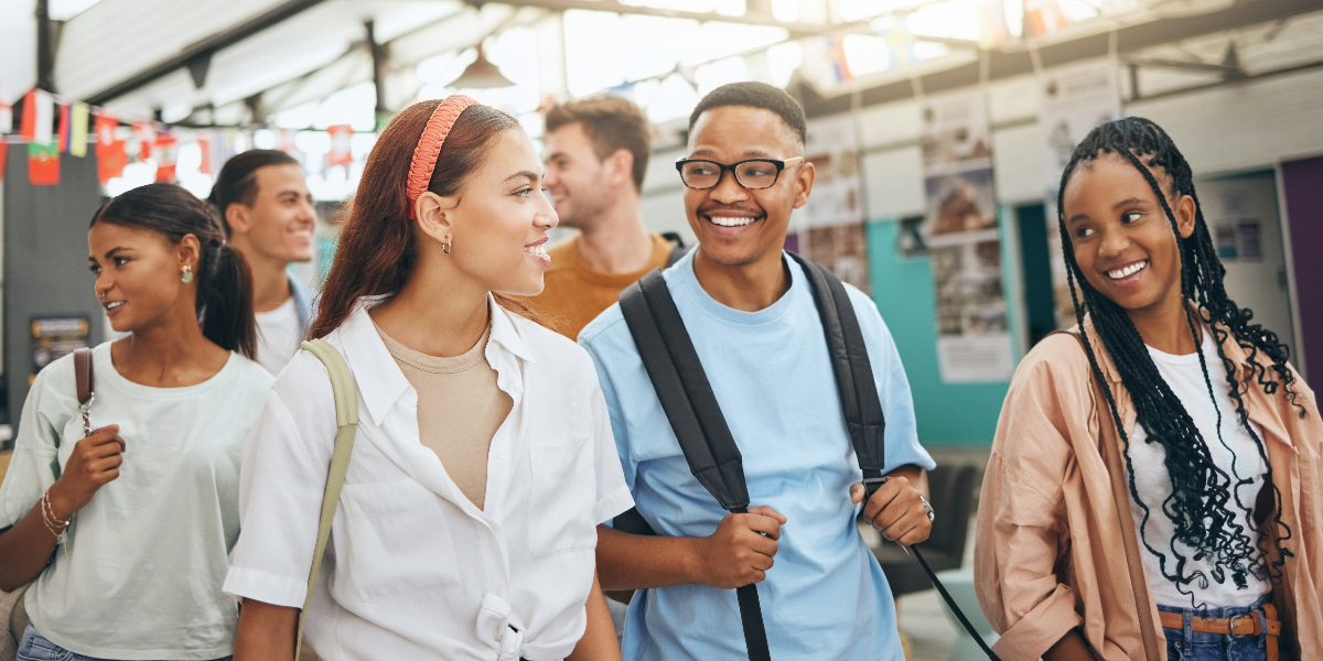 students on university campus