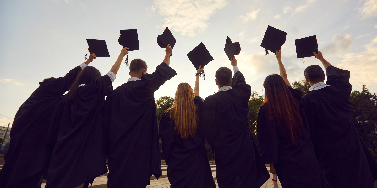 Students at graduation