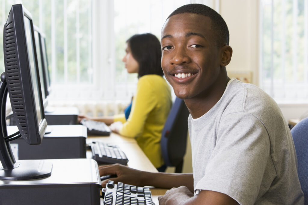 College students in a computer lab